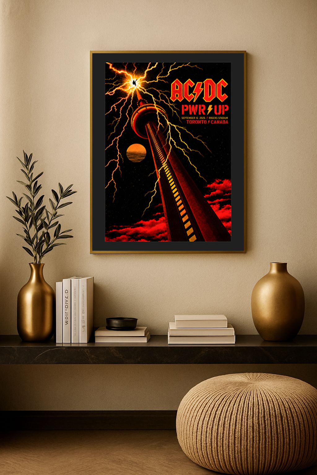 AC/DC PWR UP Tour 2026 Poster – Rogers Stadium Toronto Sept 16 Canvas Print 1