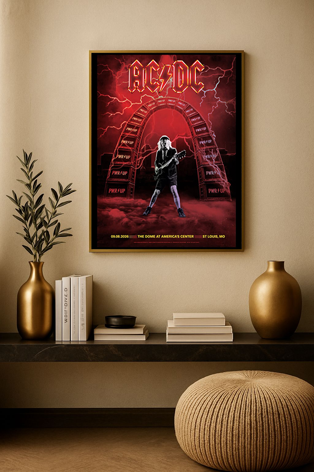 AC/DC – St. Louis 2026 Event Poster – The Dome at America’s Center Sept 8 Canvas Print