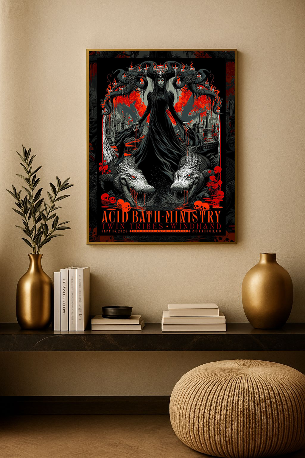 Acid Bath & Ministry Red Rocks 2026 Poster – Morrison CO Sept 15 Canvas Print 1