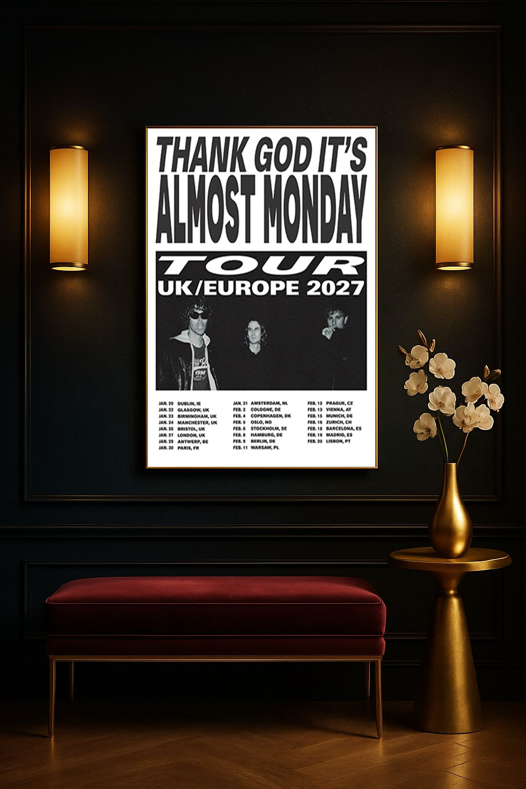 almost-monday-thank-god-its-almost-monday-tour-2027-poster-uk-europe-schedule-canvas-print-4 almost monday “Thank God It’s Almost Monday” Tour 2027 Poster – UK & Europe Schedule Canvas Print 2