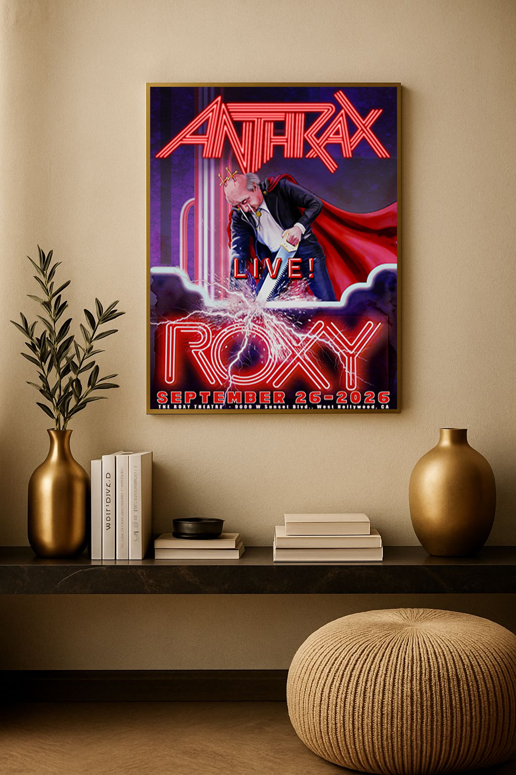 Anthrax Live at The Roxy 2026 Poster – West Hollywood Sept 26 Canvas Print 1