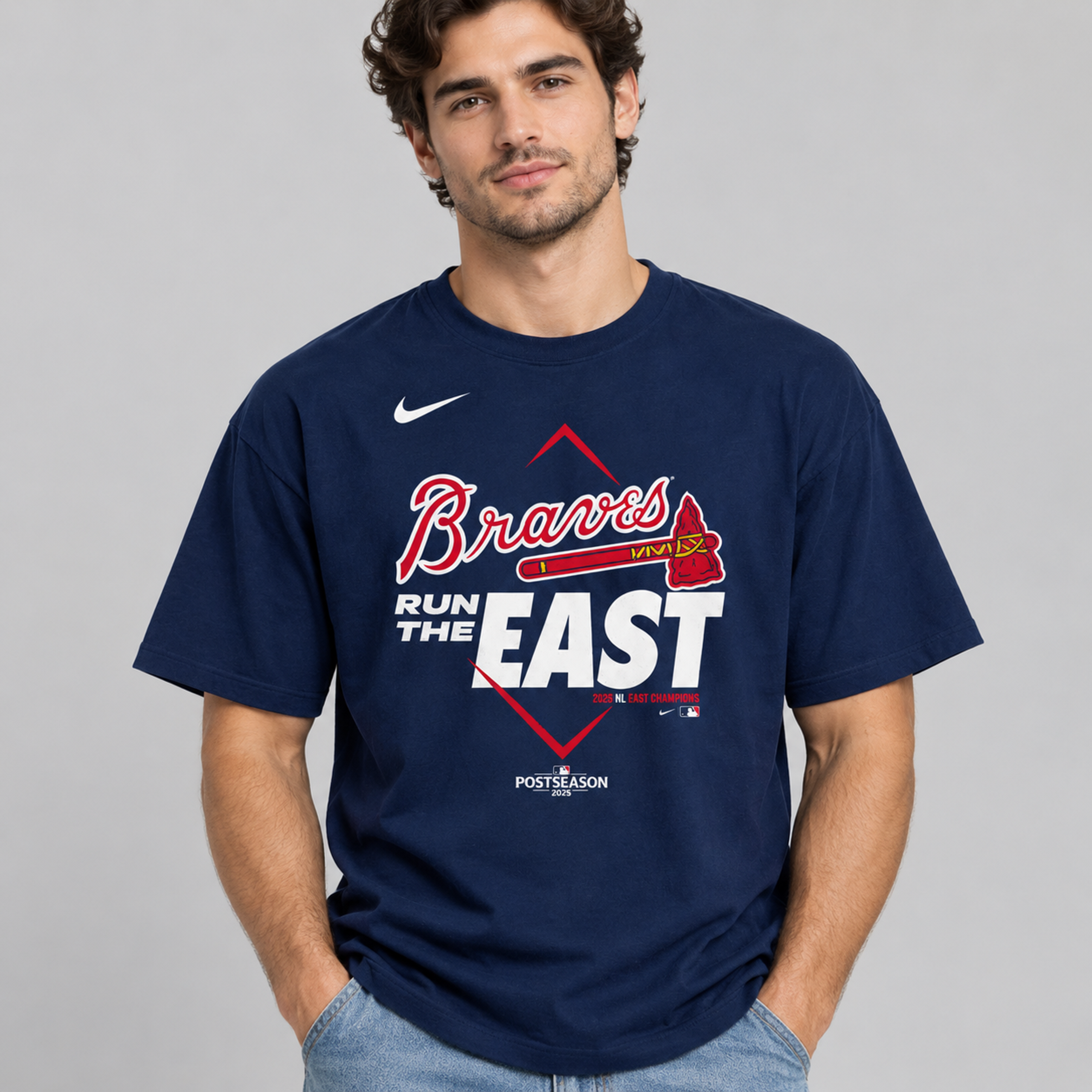Atlanta Braves Nike Navy – 2026 NL East Division Champions “Run The East” Unisex T-Shirt