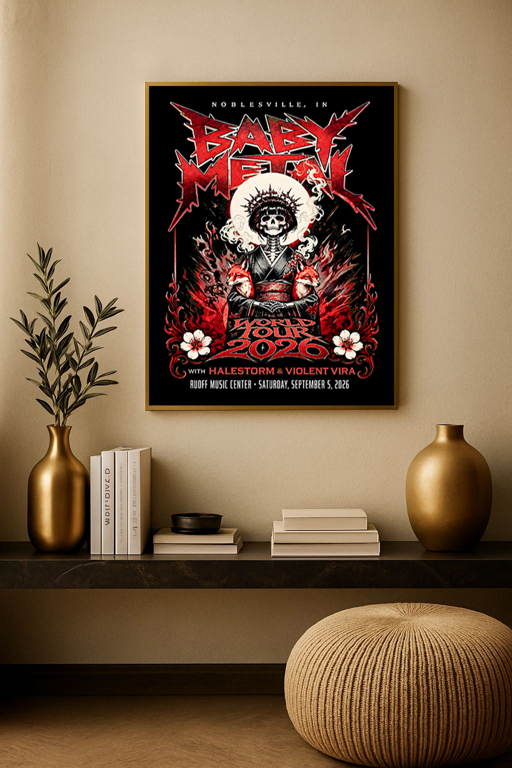 BABYMETAL – Noblesville 2026 Event Poster – Ruoff Music Center Sept 5 Canvas Print