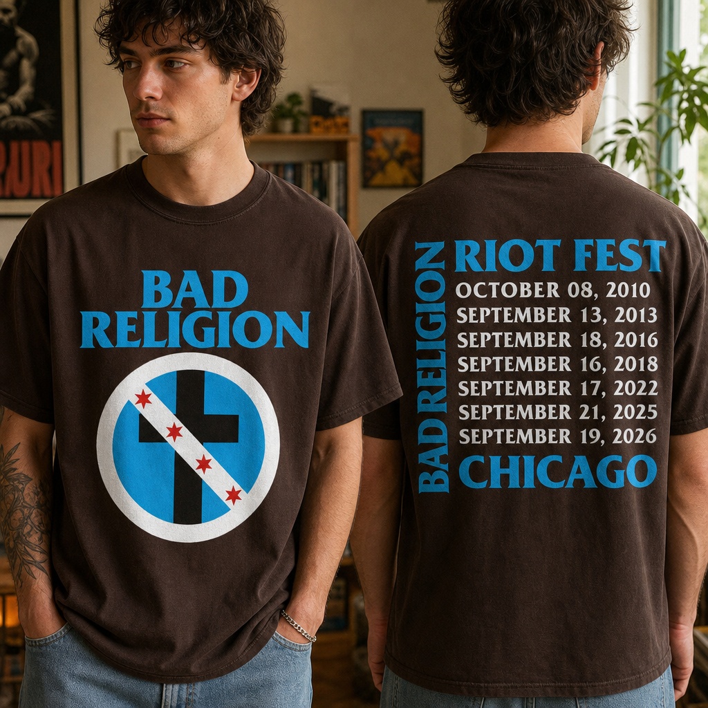 Bad Religion Riot Fest 2026 Exclusive Tee – Chicago Sept 19 Two-Sided T-Shirt 1
