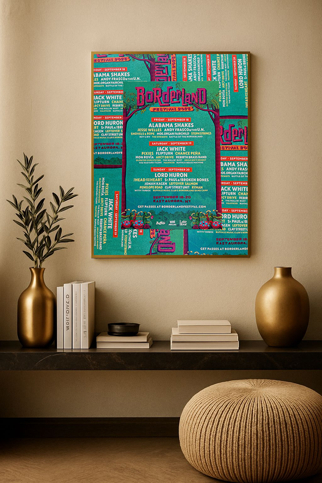 Borderland Festival 2026 – Full Lineup Poster – East Aurora NY Sept 18–20 Canvas Print