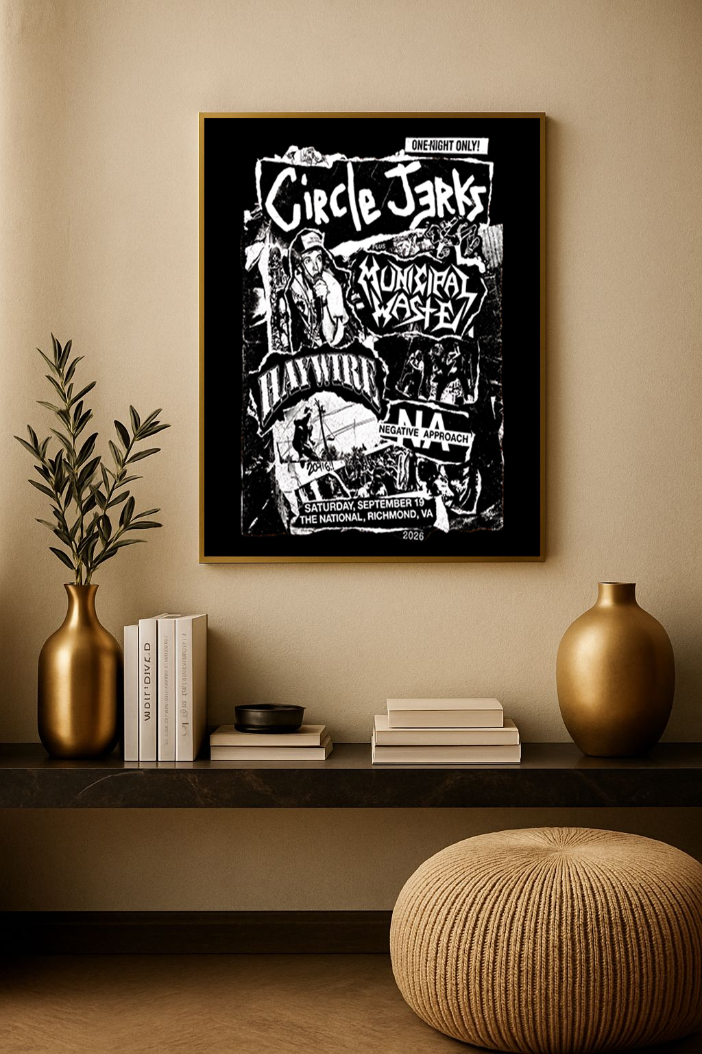 Circle Jerks – Richmond VA 2026 Event Poster Canvas (The National, Sept 19)