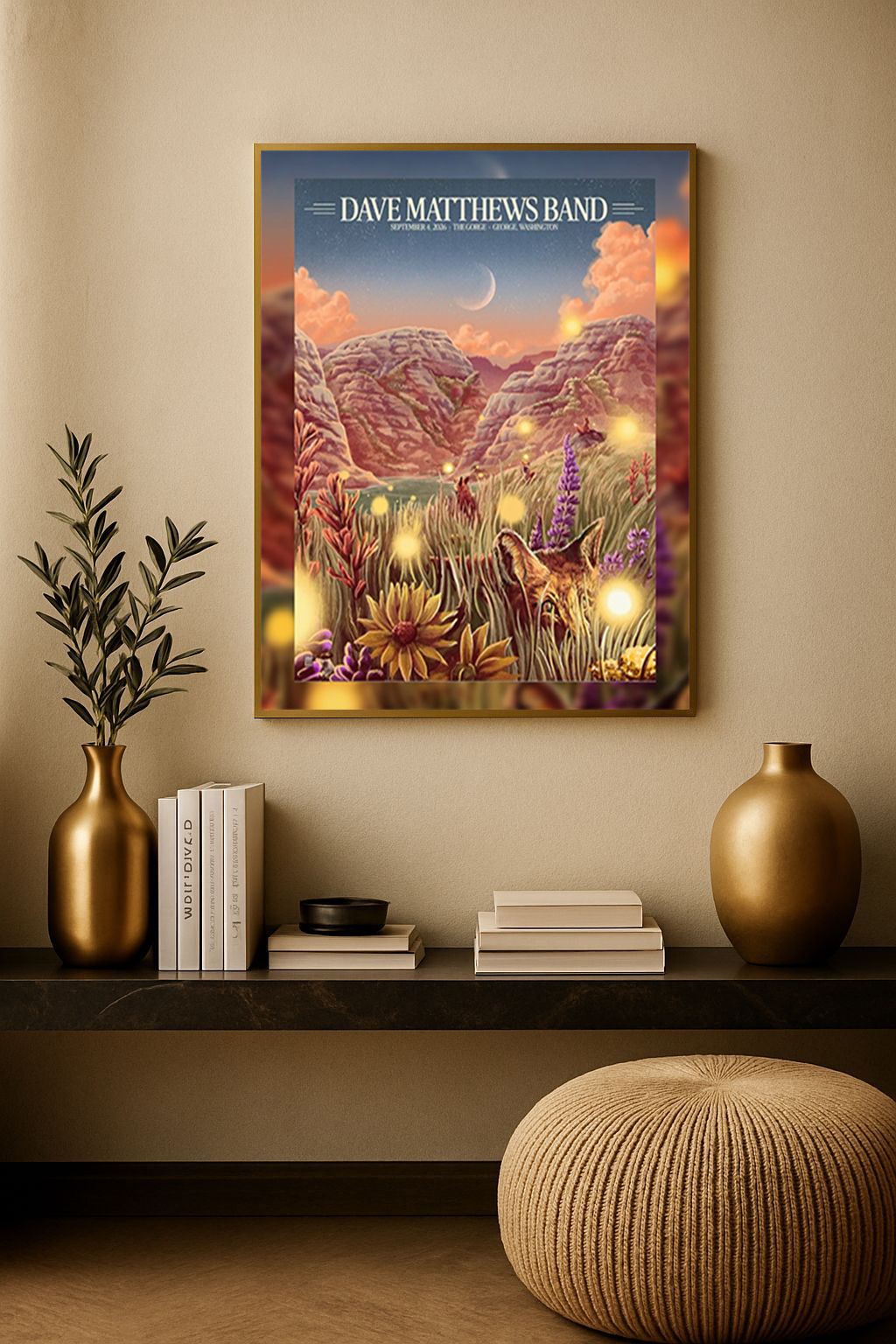 Dave Matthews Band – George 2026 Night 1 Poster – The Gorge Sept 4 Canvas Print