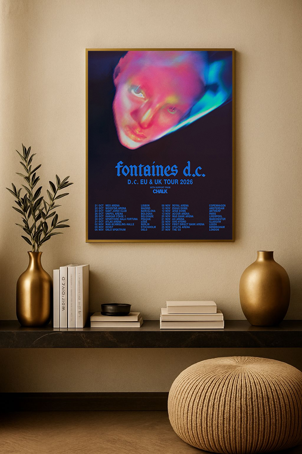 Fontaines D.C. – Dopamine Chamber EU & UK Tour 2026 Dates Poster Canvas Print