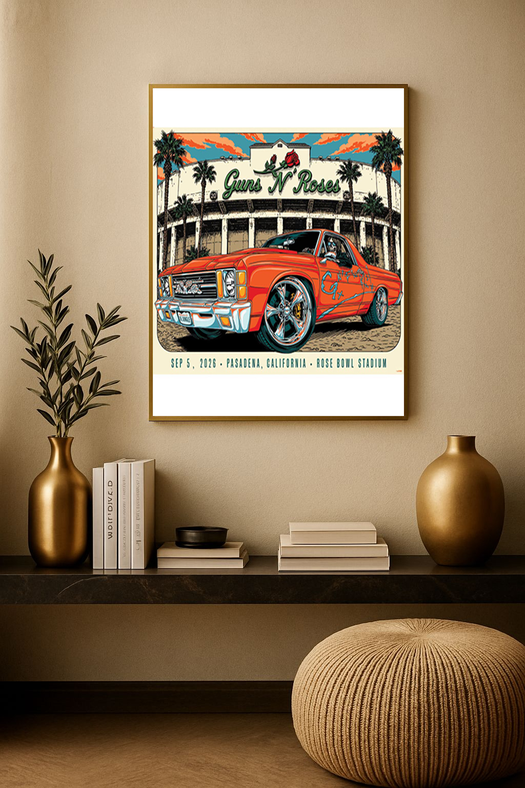 Guns N’ Roses – Pasadena 2026 Event Poster – Rose Bowl Stadium Sept 5 Canvas Print