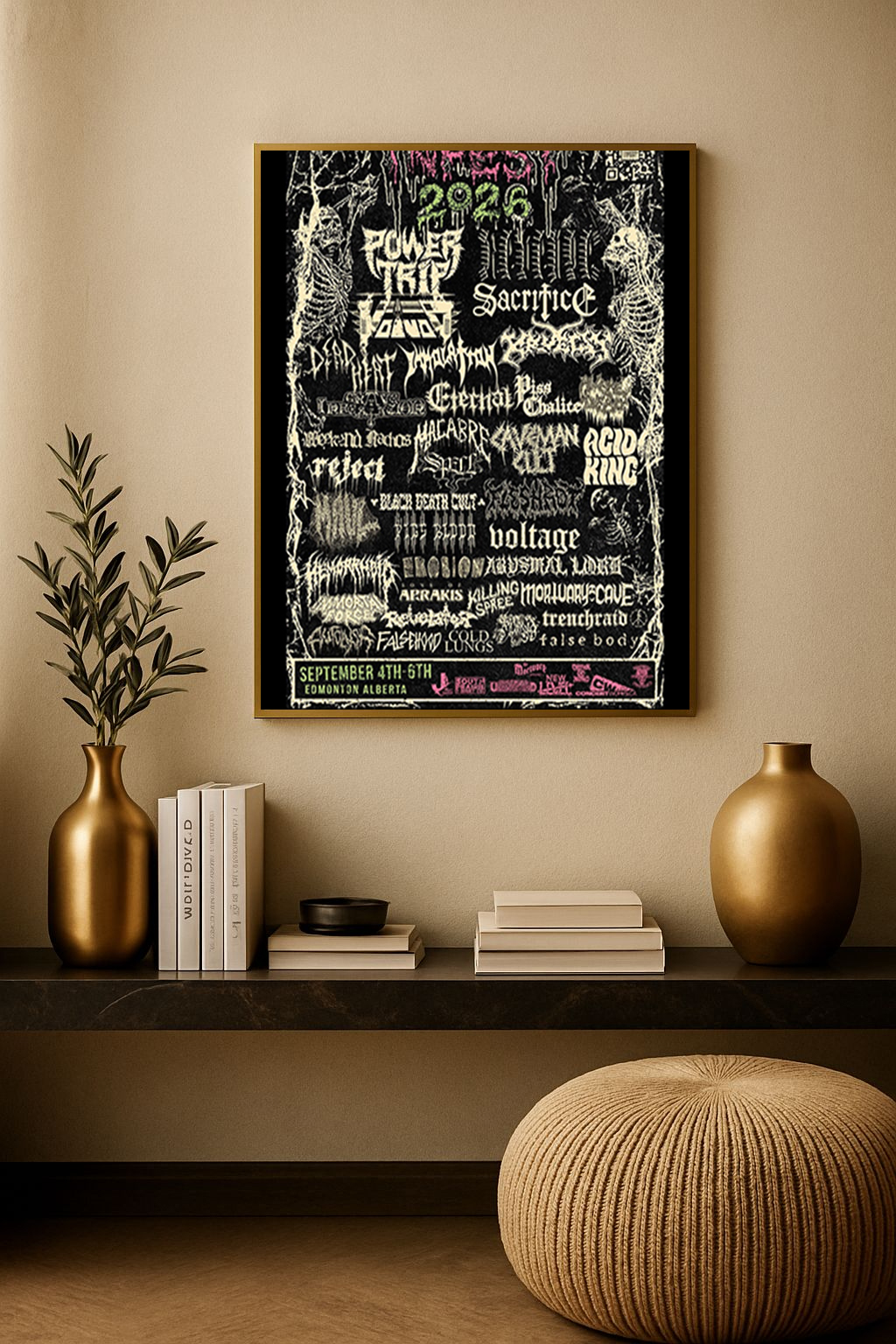 INFEST Festival 2026 – Edmonton Full Lineup Poster – Sept 4–6 Canvas Print
