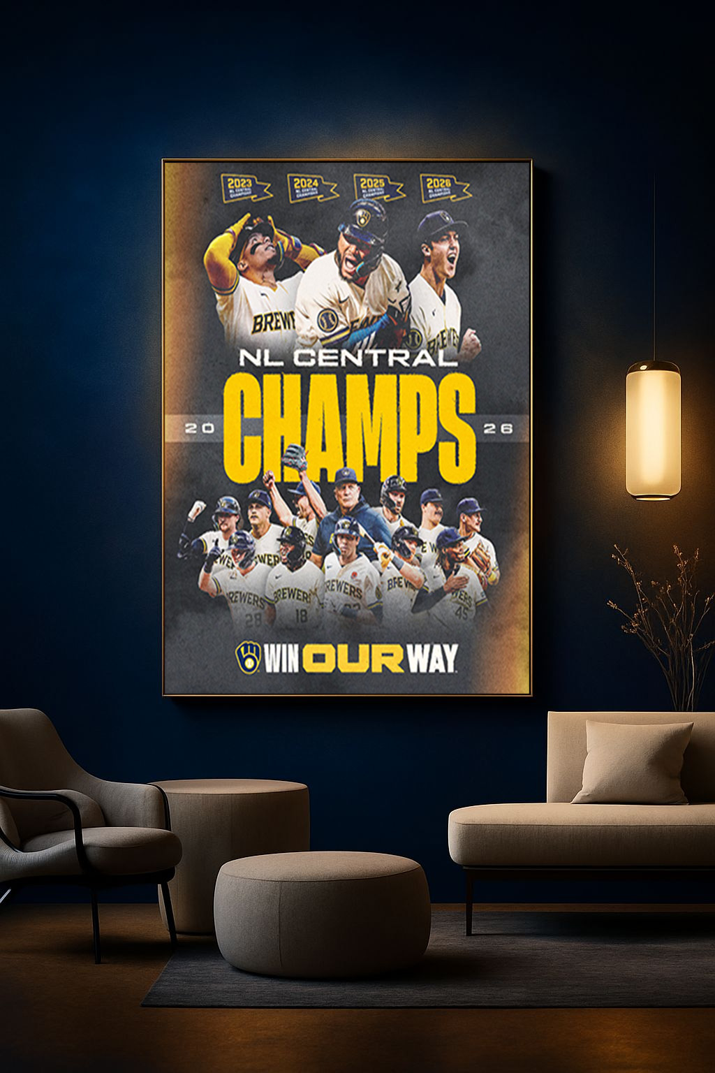 milwaukee-brewers-2026-nl-central-champions-win-our-way-poster-baseball-wall-art-canvas-1 Milwaukee Brewers 2026 NL Central Champions “Win Our Way” Poster, Baseball Wall Art Canvas 2