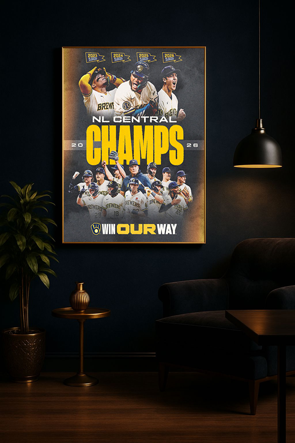milwaukee-brewers-2026-nl-central-champions-win-our-way-poster-baseball-wall-art-canvas-3 Milwaukee Brewers 2026 NL Central Champions “Win Our Way” Poster, Baseball Wall Art Canvas 4