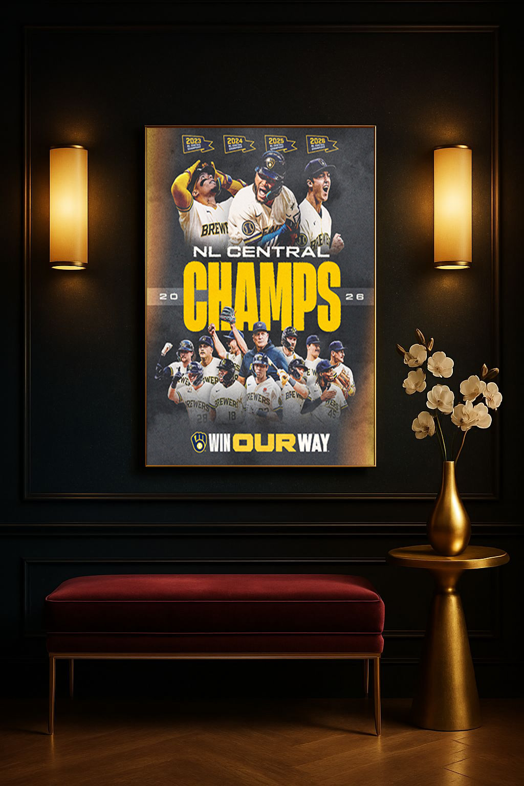 milwaukee-brewers-2026-nl-central-champions-win-our-way-poster-baseball-wall-art-canvas-4 Milwaukee Brewers 2026 NL Central Champions “Win Our Way” Poster, Baseball Wall Art Canvas 5