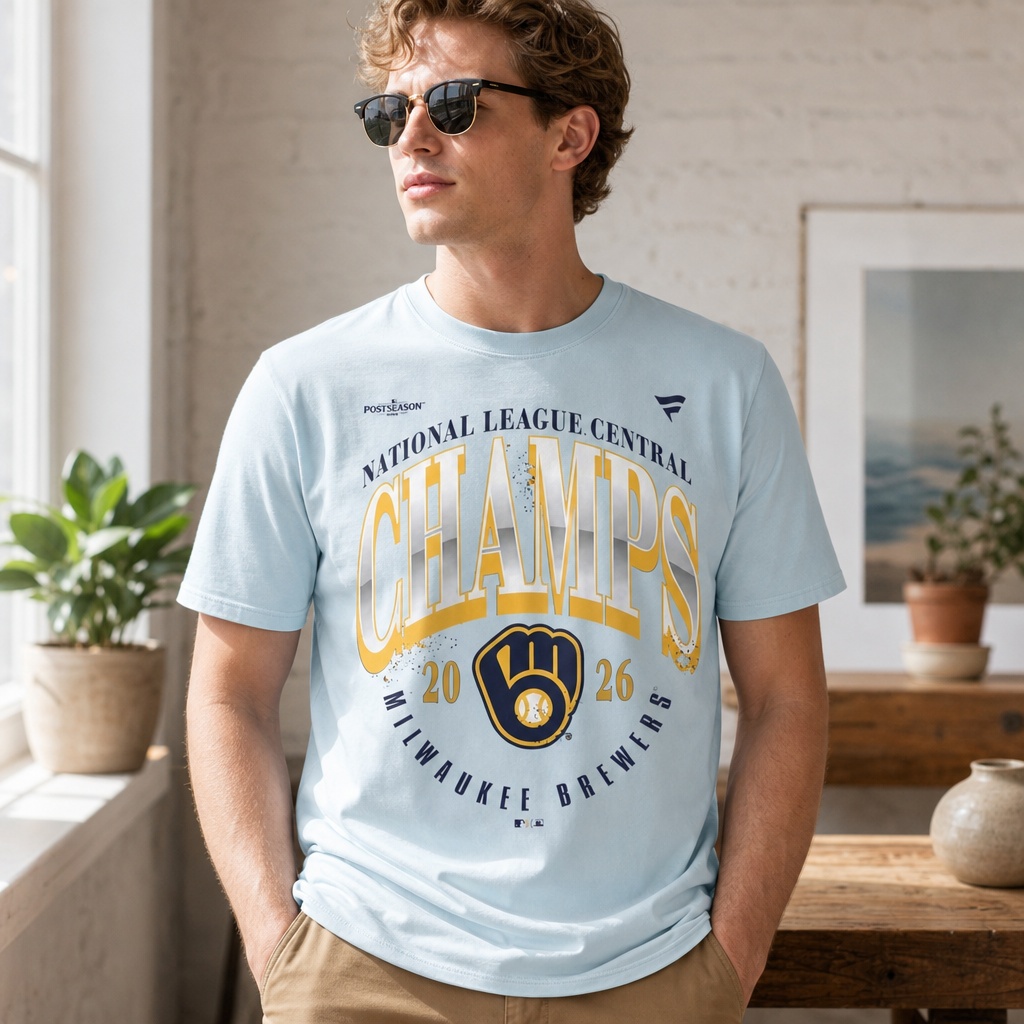 Milwaukee Brewers 2026 NL Central Division Champions Locker Room T-Shirt 1