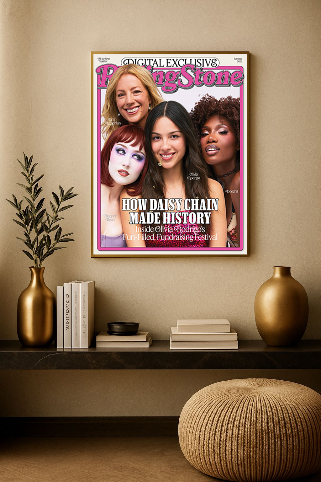 Olivia Rodrigo – Rolling Stone Cover “How Daisy Chain Made History” Digital Exclusive Poster Canvas Print