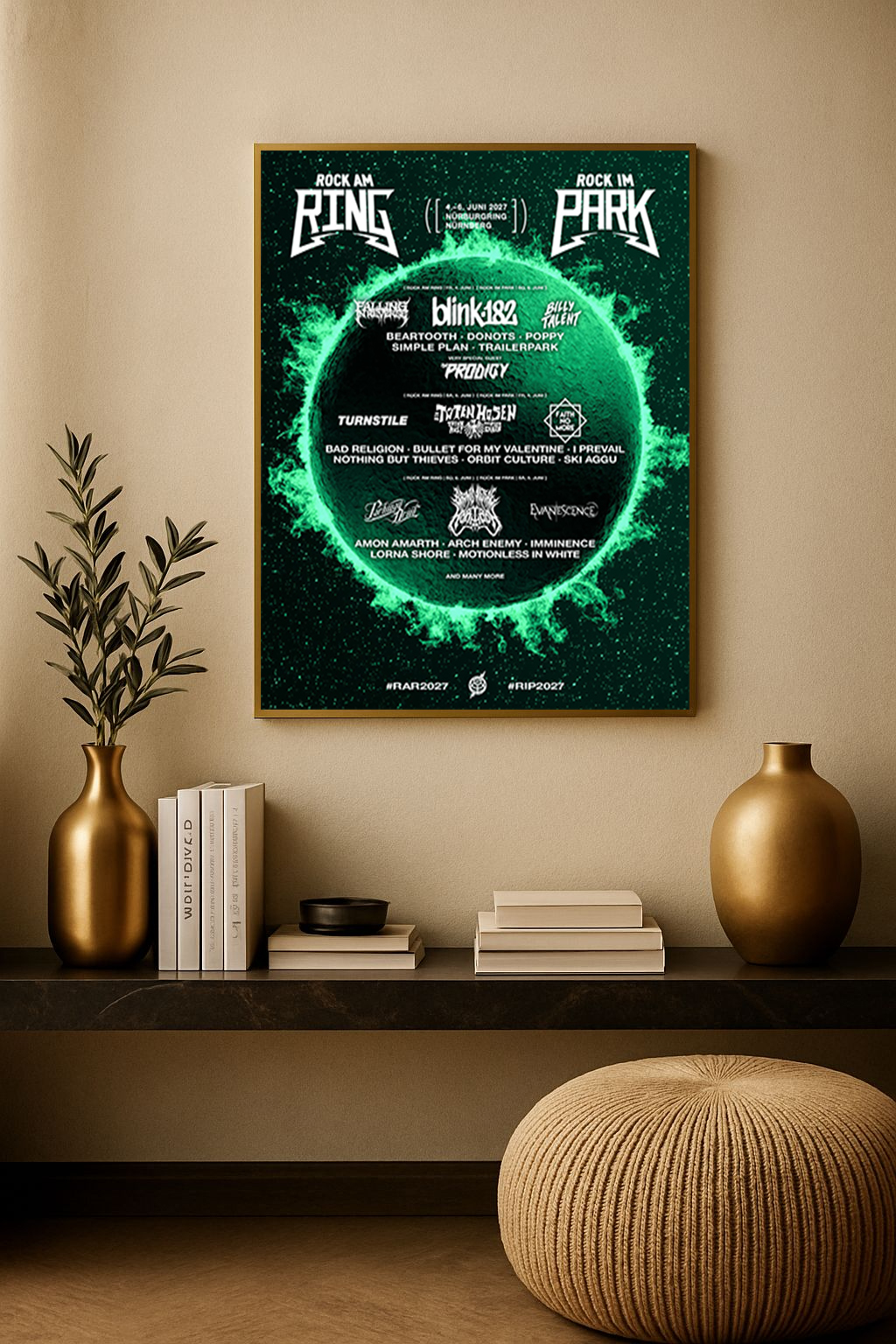 Rock am Ring & Rock im Park 2027 Lineup Poster – Nürburgring & Nürnberg June 4–6 Canvas Print 1