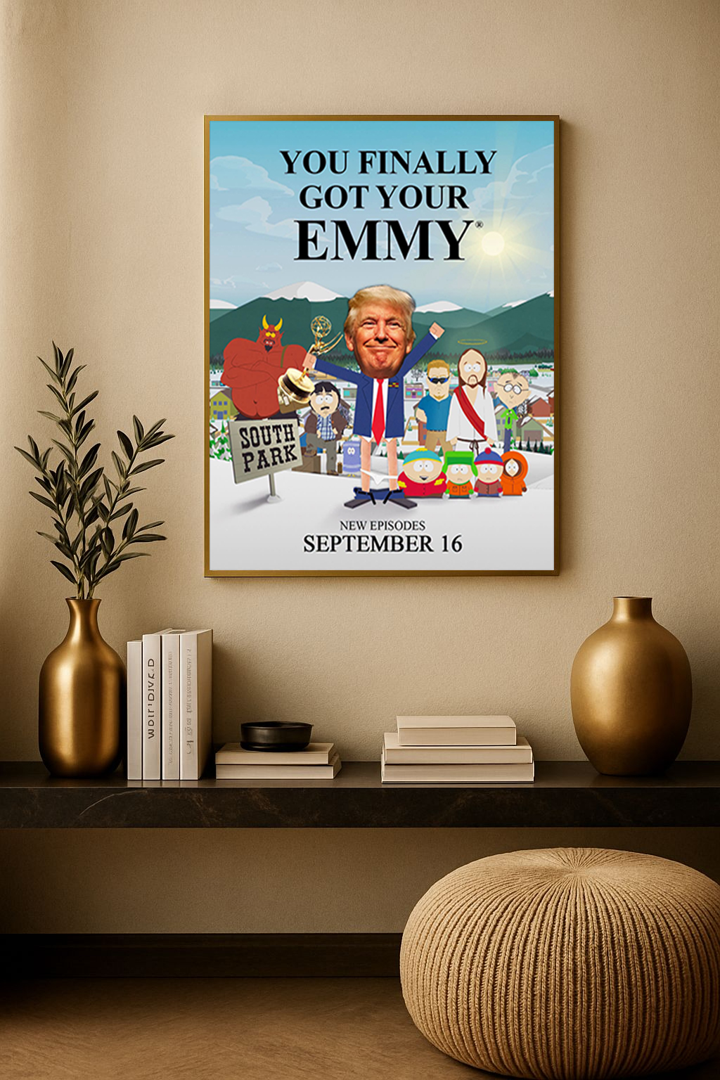 South Park – “You Finally Got Your Emmy” 2026 Poster Canvas (Donald Trump Diss Episode)