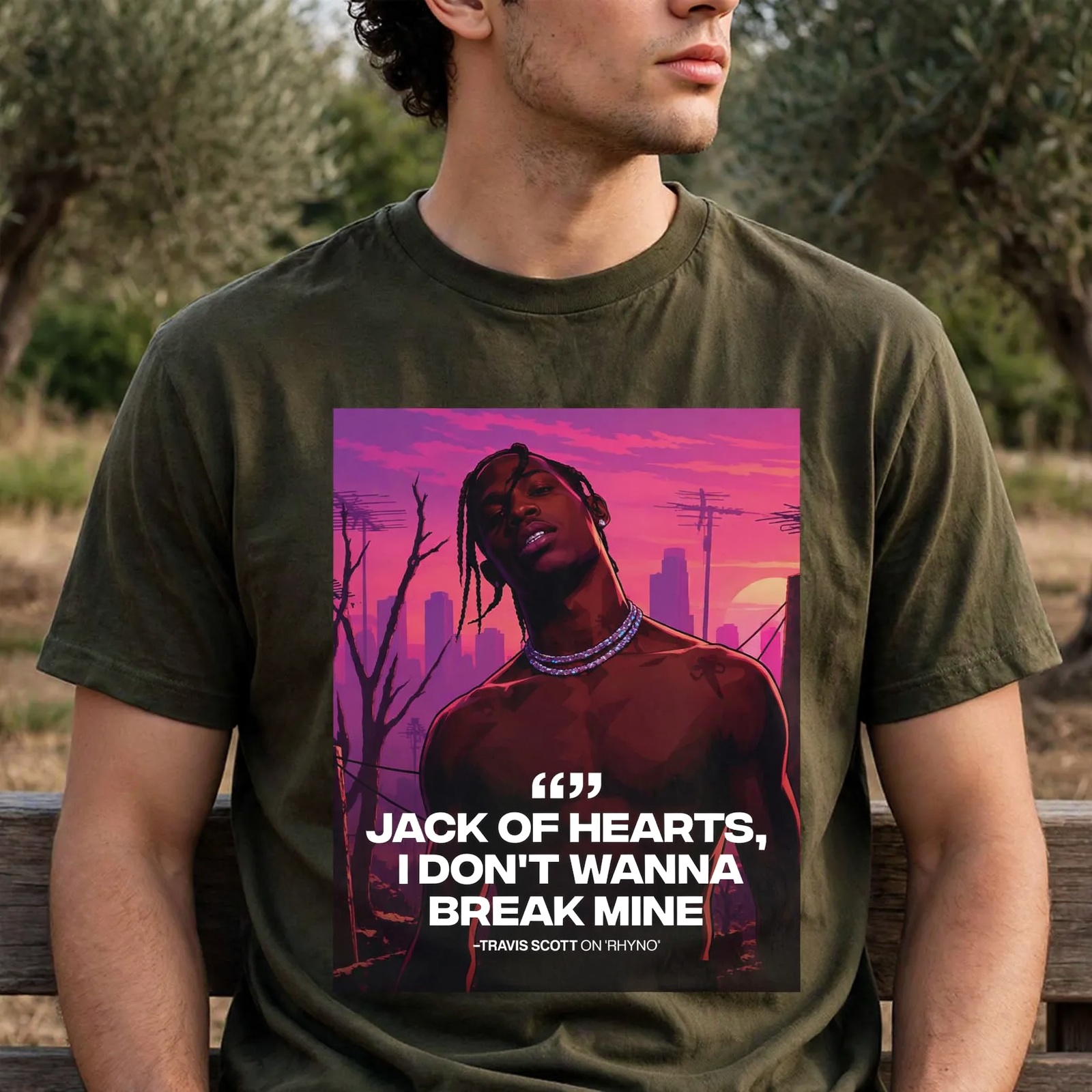 Travis Scott x GTA 6 “Jack of Hearts” Album T-Shirt – Rhyno & I Don’t Wanna Break Mine Tee