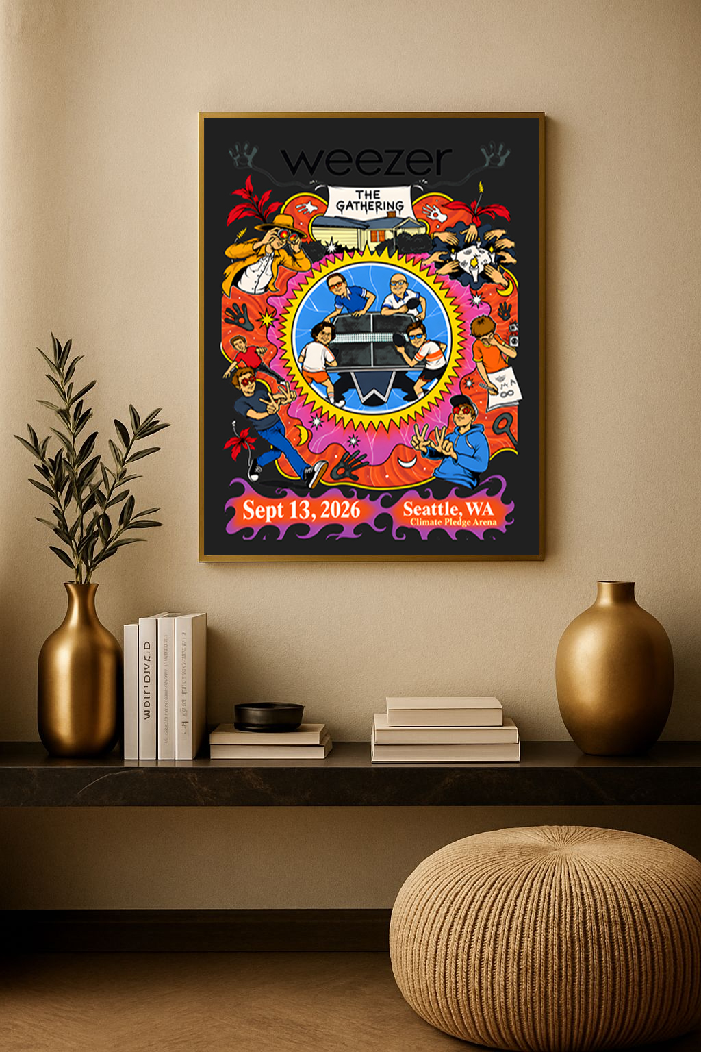 weezer-the-gathering-seattle-2026-poster-climate-pledge-arena-sept-13-canvas-print Weezer The Gathering Seattle 2026 Poster – Climate Pledge Arena Sept 13 Canvas Print 1
