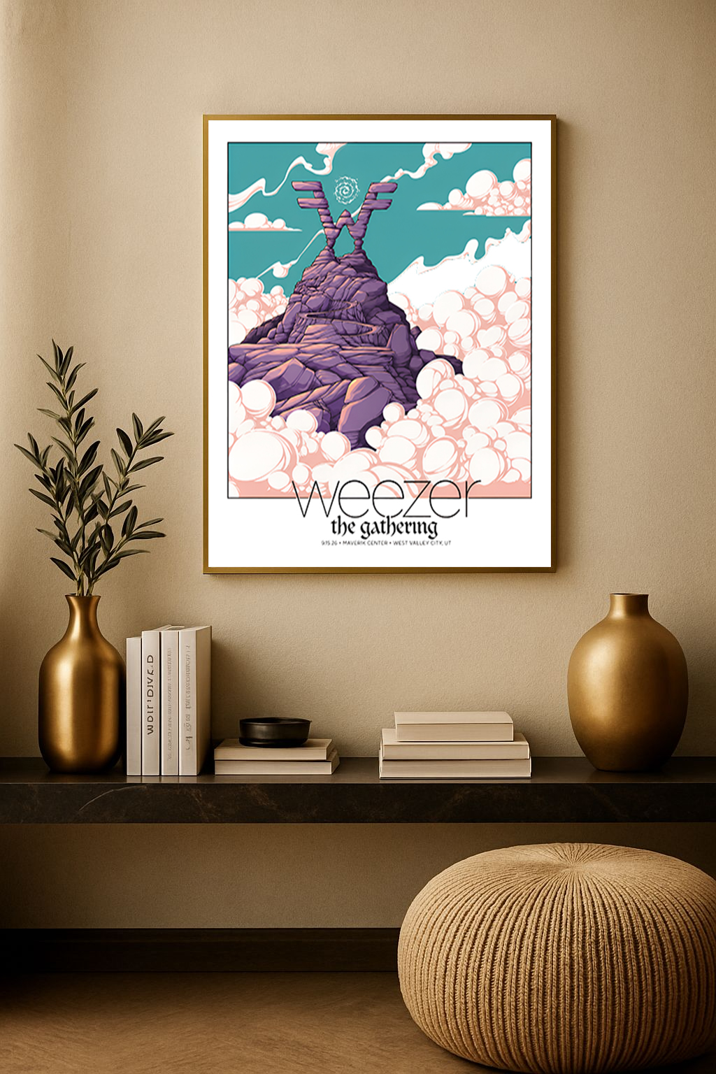 Weezer West Valley City UT 2026 Concert Poster Canvas – Maverik Center Wall Art 1