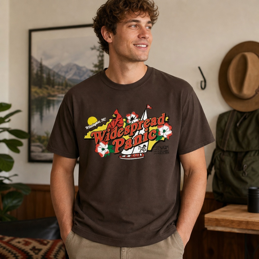Widespread Panic Live Oak Bank Pavilion 2026 Tee – Wilmington NC Sept 18–19 Indigo T-Shirt