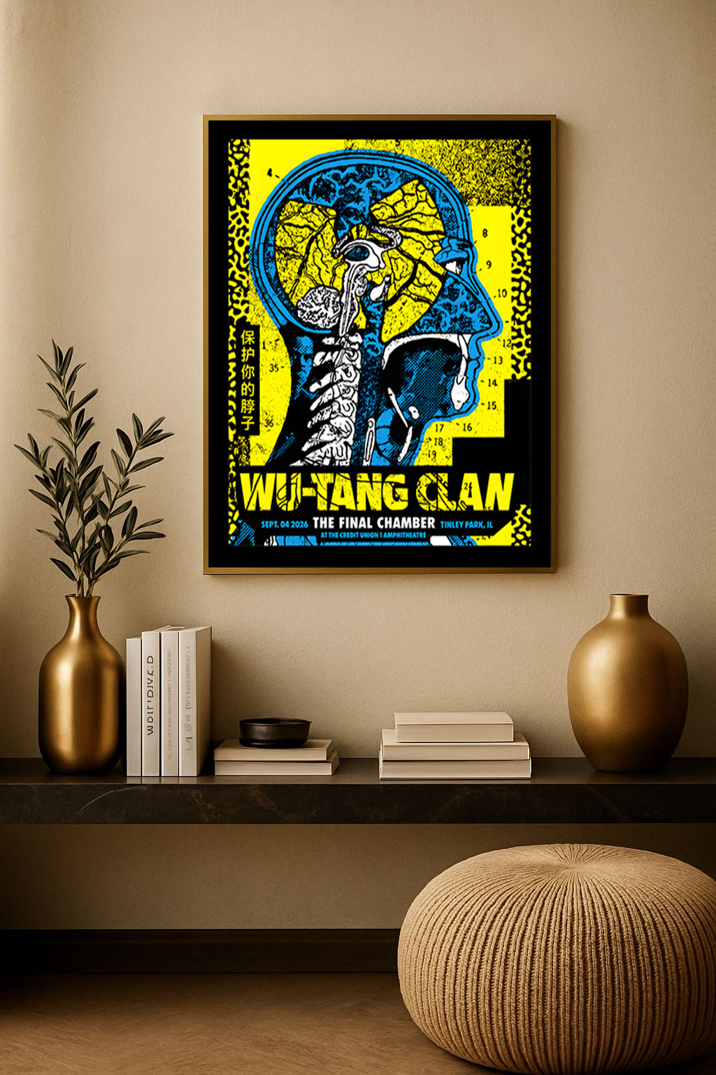 Wu-Tang Clan – Tinley Park 2026 Venue Poster – Credit Union 1 Amphitheatre Sept 4 Canvas Print
